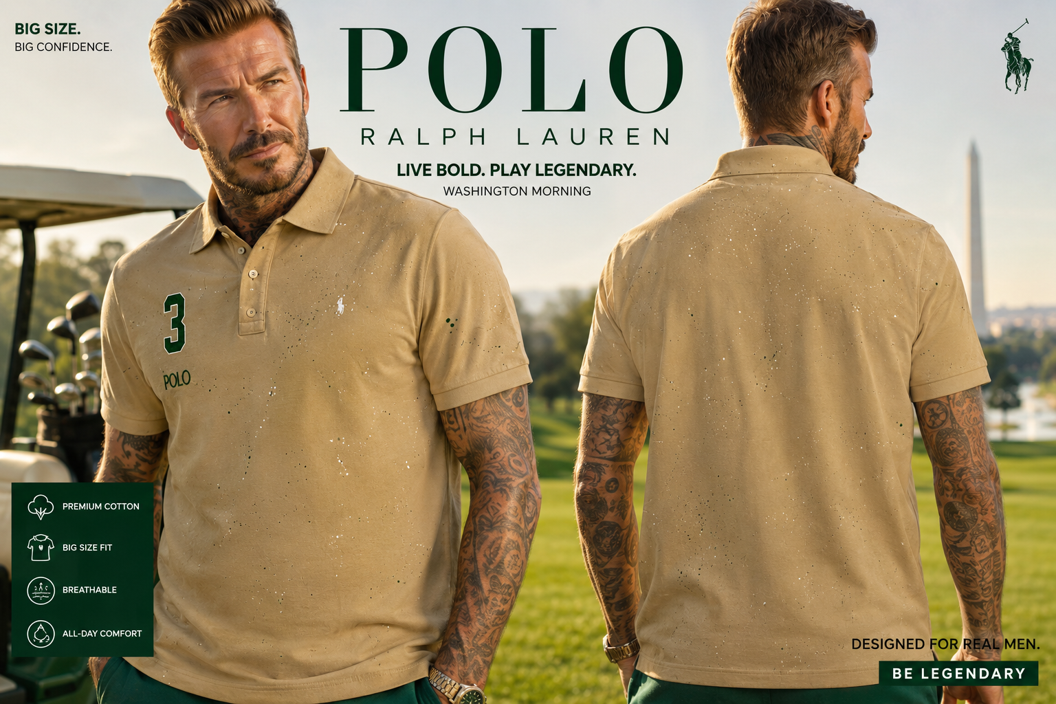 تیشرت  polo ralph lauren سایز بزرگ