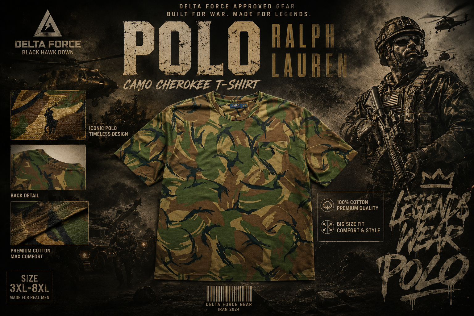 تیشرت polo ralph lauren سایز بزرگ