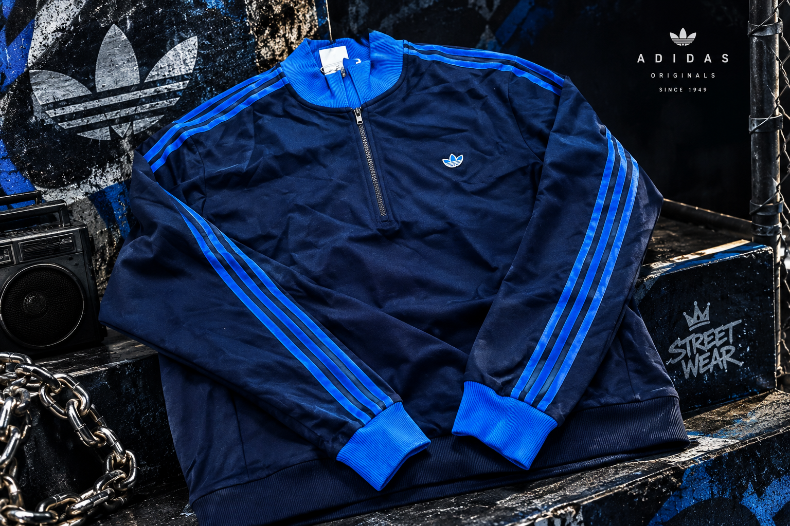 نیم زیپ Adidas سایز بزرگ
