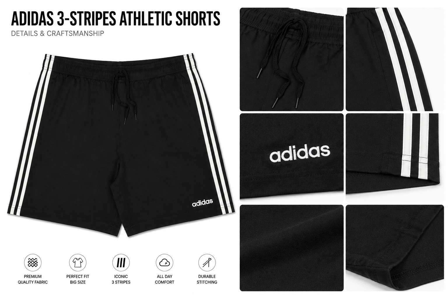 شلوارک Adidas سایز بزرگ