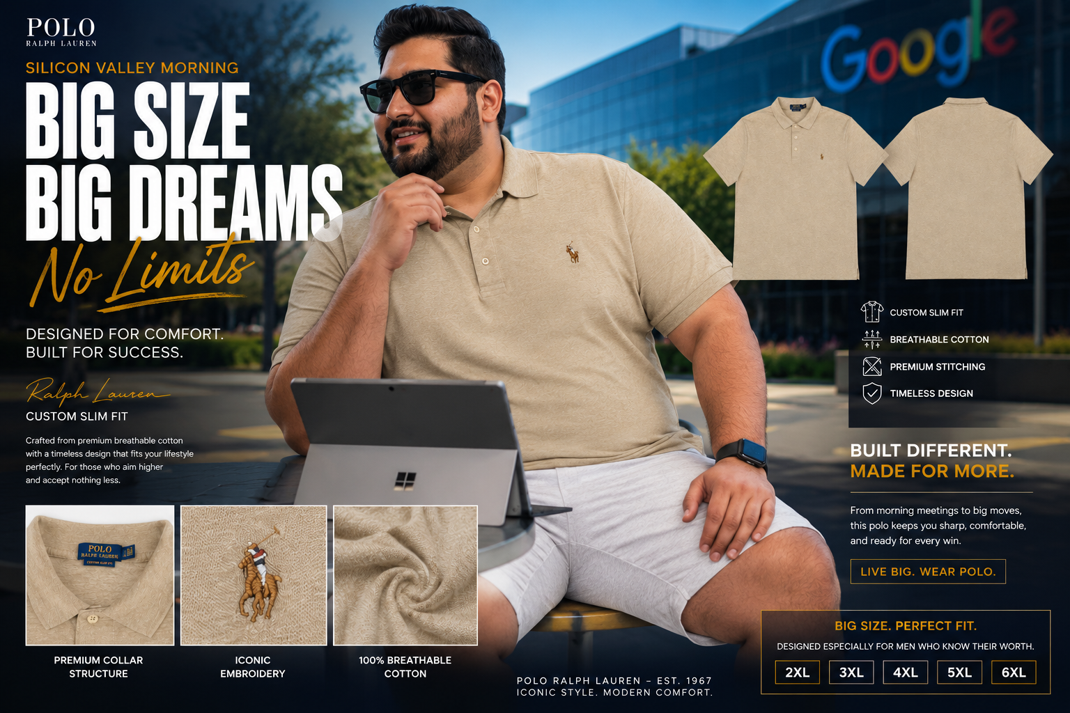 تیشرت polo ralph lauren سایز بزرگ