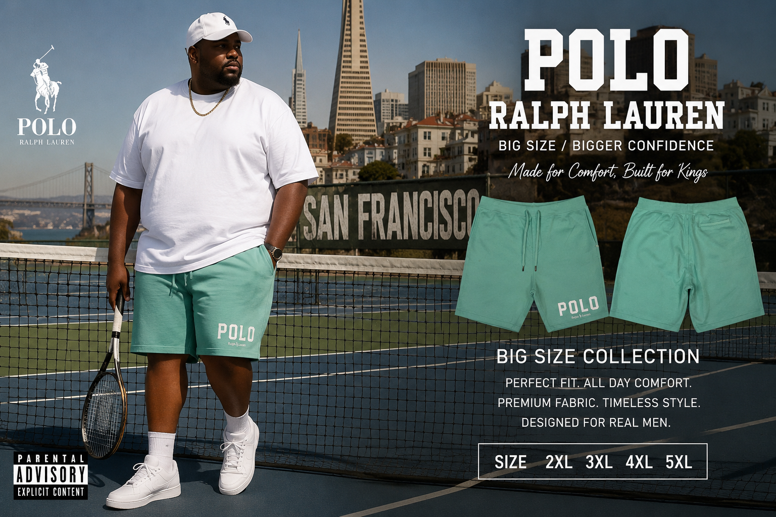 شلوارک polo ralph lauren سایز بزرگ