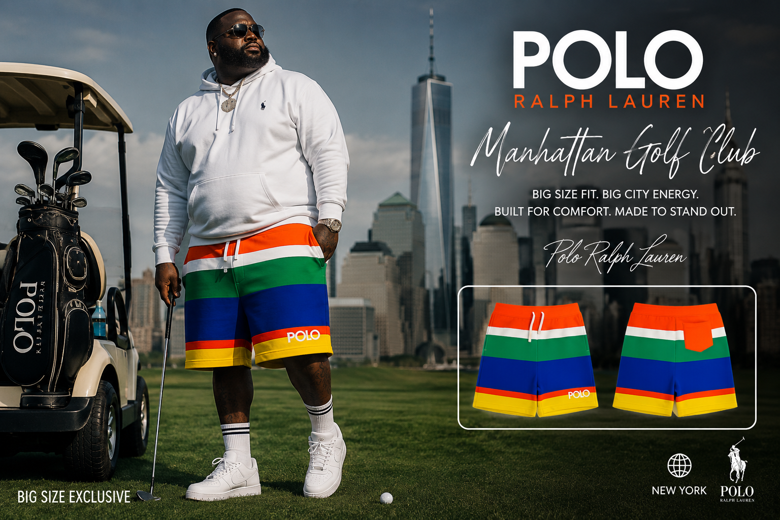 شلوارک polo ralph lauren سایز بزرگ
