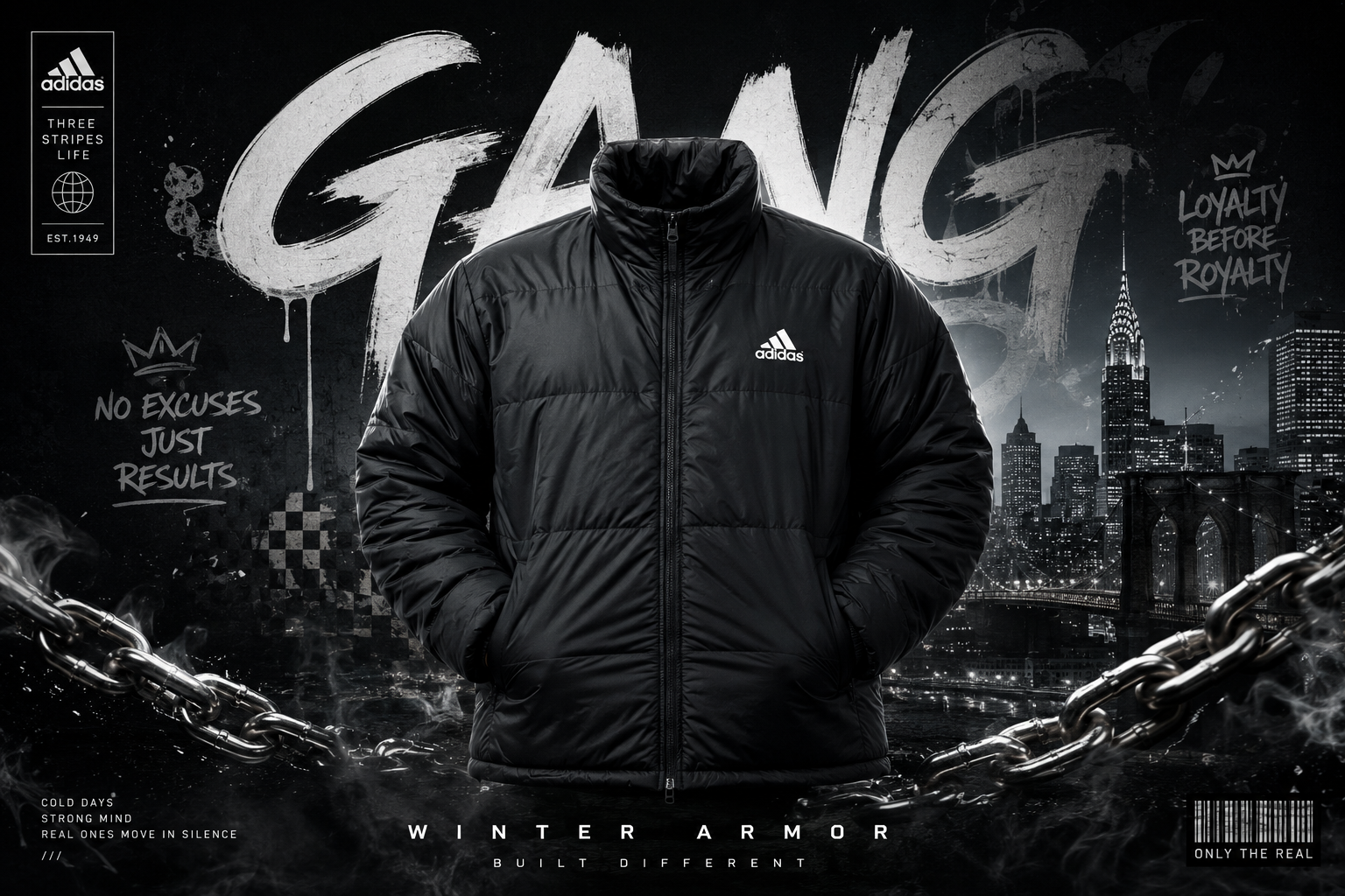 کاپشن Adidas سایز بزرگ