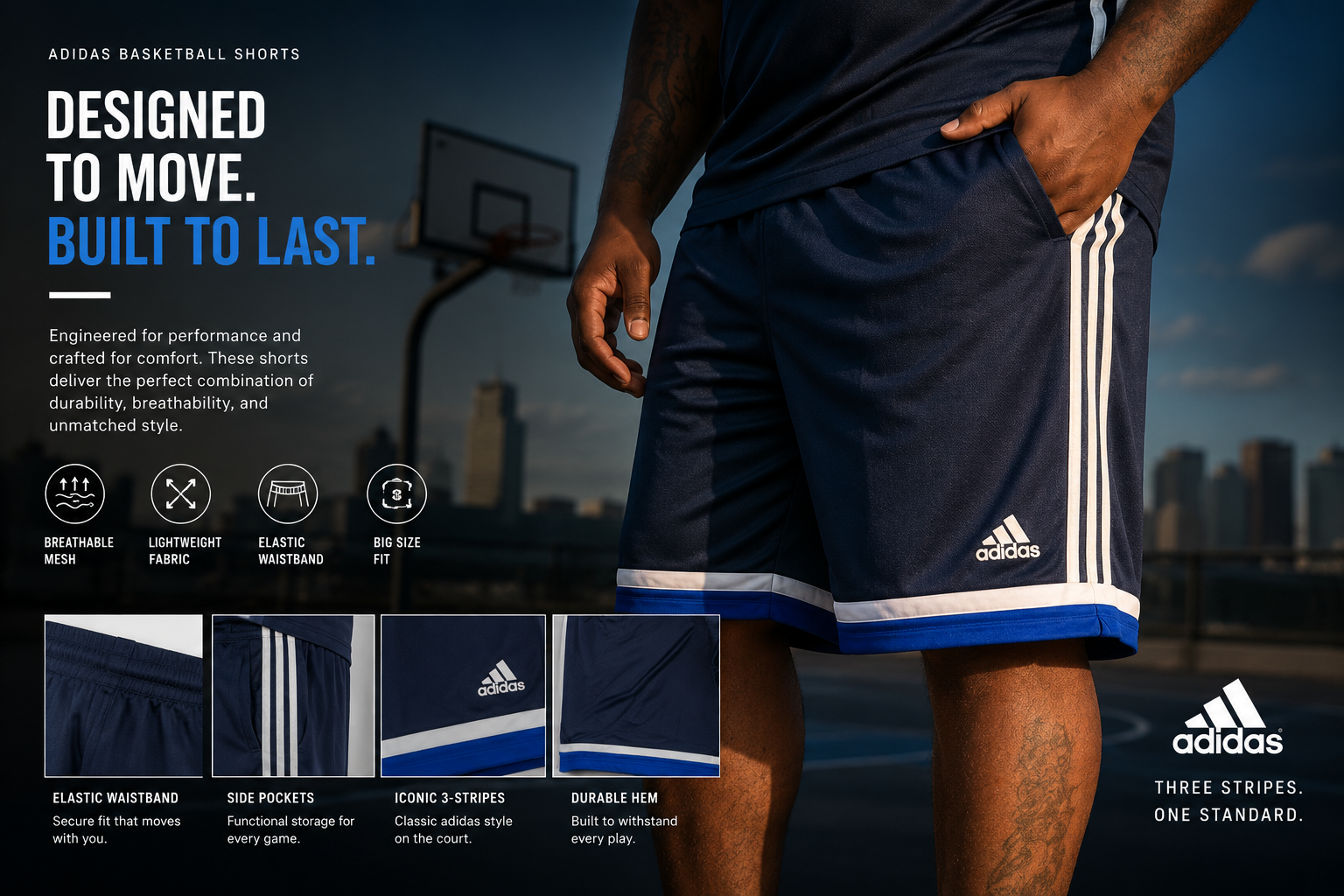 شلوارک Adidas سایز بزرگ